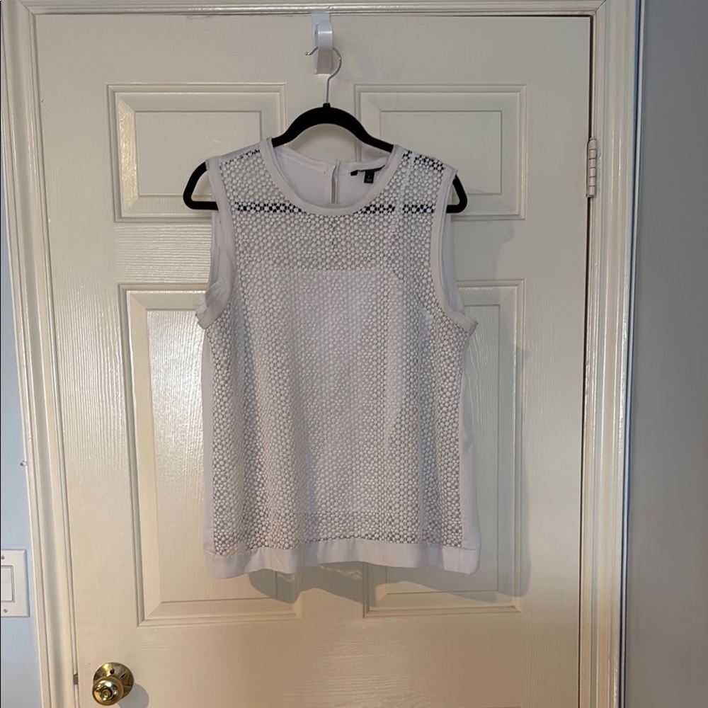 Cream Boxy Embellished Sleeveless Tank Top